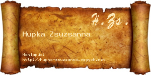 Hupka Zsuzsanna névjegykártya